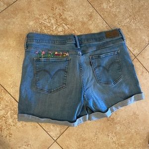 Embroidered Levi Shorts